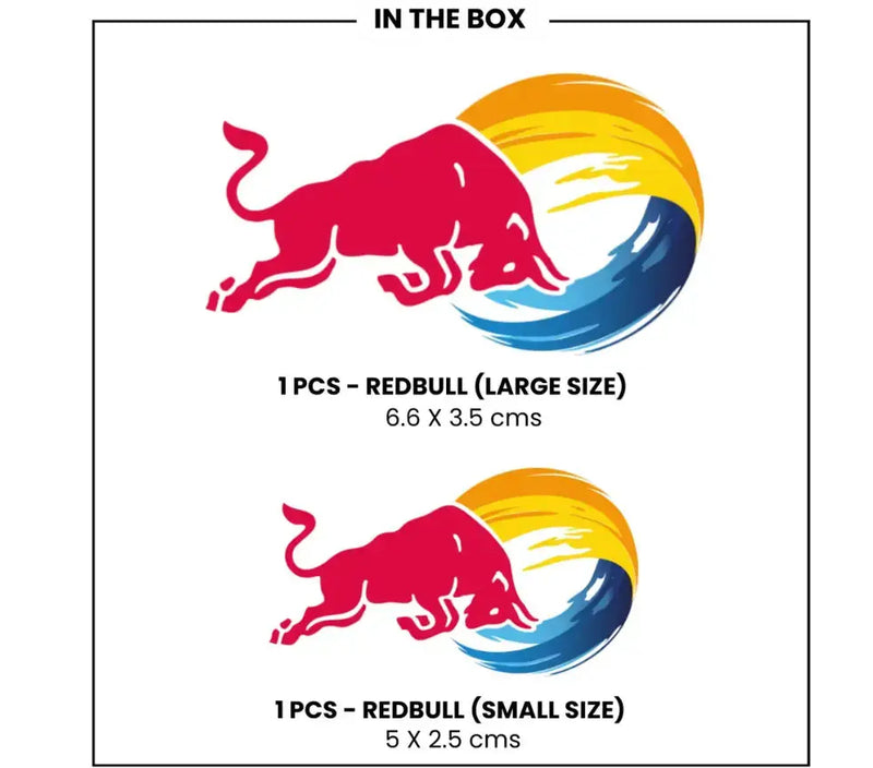 Load image into Gallery viewer, REDBULLL STICKER | UV DTF VINYL STICKER - WATERPROOF (Pack of 2) - MADOVERBIKING