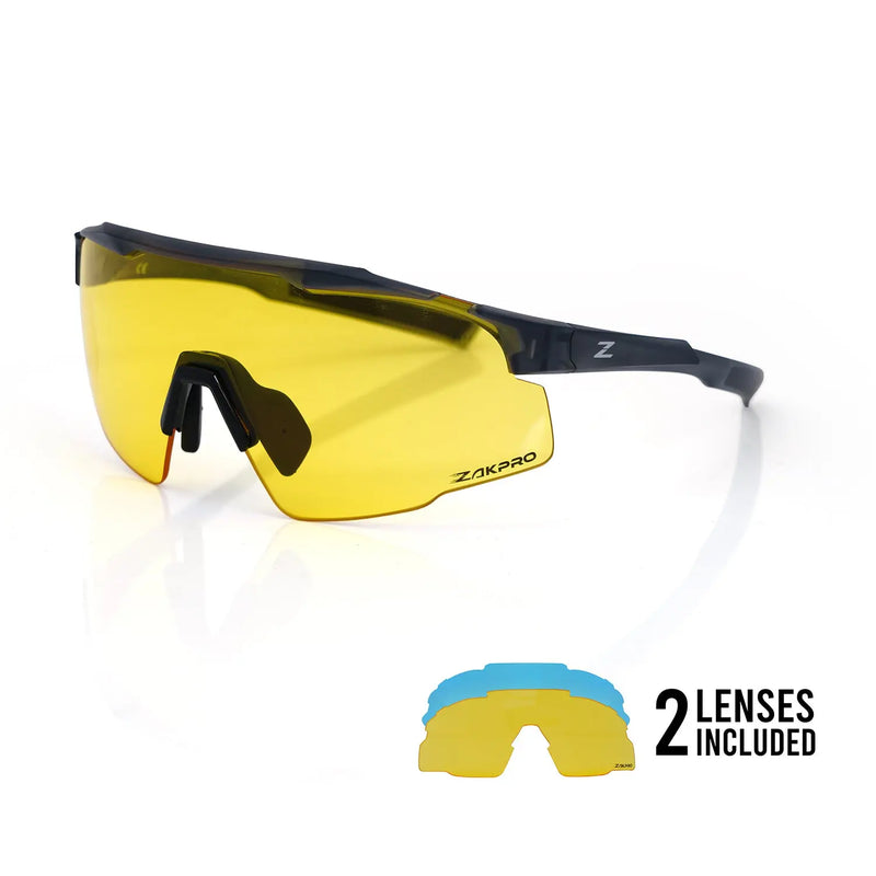 Load image into Gallery viewer, ZAKPRO SUNGLASSES | SKYTRIX-B - TR90, UV400 PROTECTION, ANTI-FOG, MULTIPLE LENSES (GREY) - MADOVERBIKING