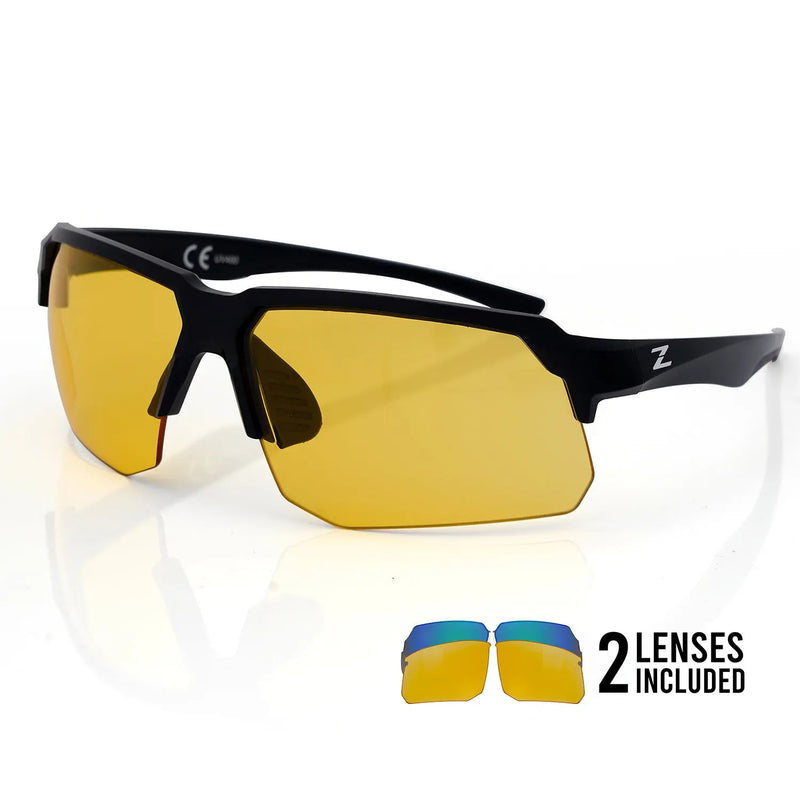 Load image into Gallery viewer, ZAKPRO SUNGLASSES | GLAVION - TR90, UV400 PROTECTION, ANTI-FOG, MULTIPLE LENSES (BLACK) - MADOVERBIKING