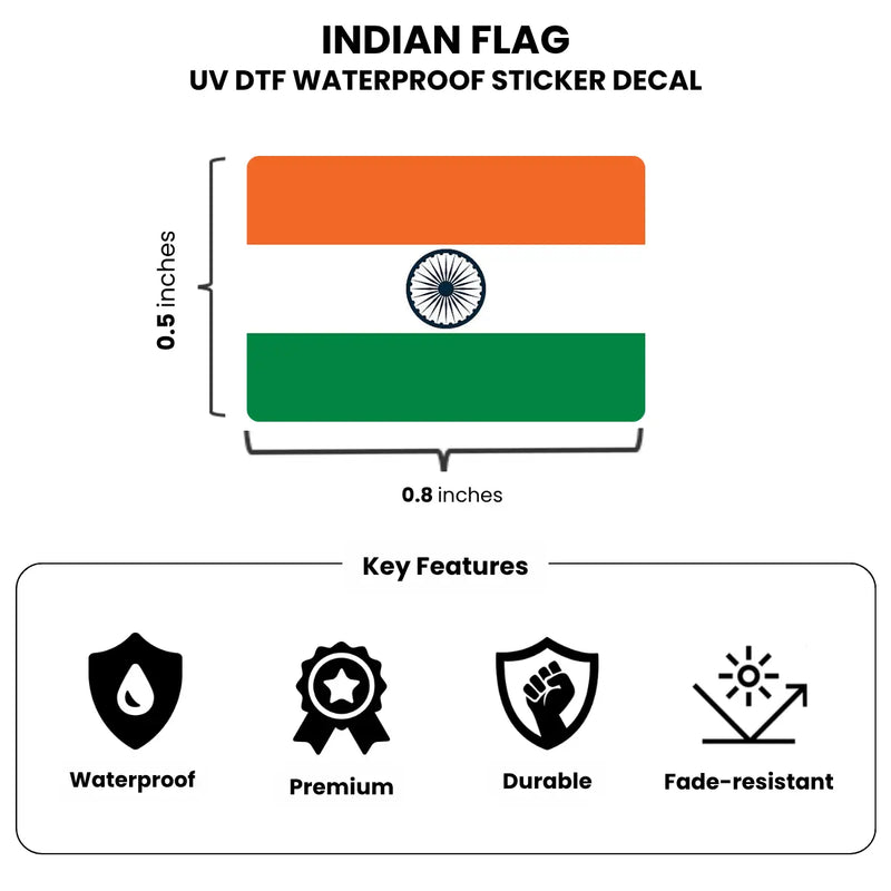 Load image into Gallery viewer, INDIAN FLAG STICKER DECAL | UV DTF, WATERPROOF