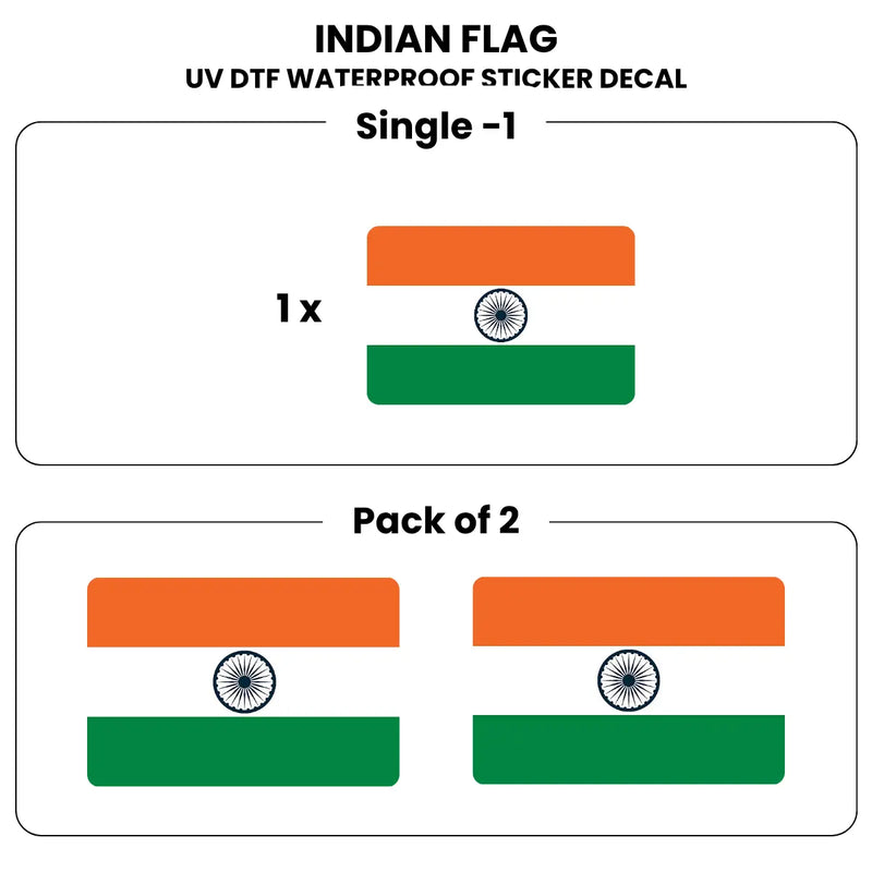 Load image into Gallery viewer, INDIAN FLAG STICKER DECAL | UV DTF, WATERPROOF