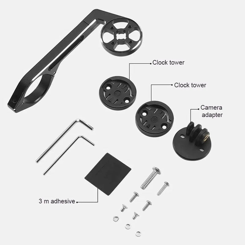Load image into Gallery viewer, Long Bike Out-Front Mount Bicycle Handlebar Combo Mount for Garmin Bryton Gopro Flashlight Camera,Compatible with 31.8mm 25.4mm Handlebar (Black)