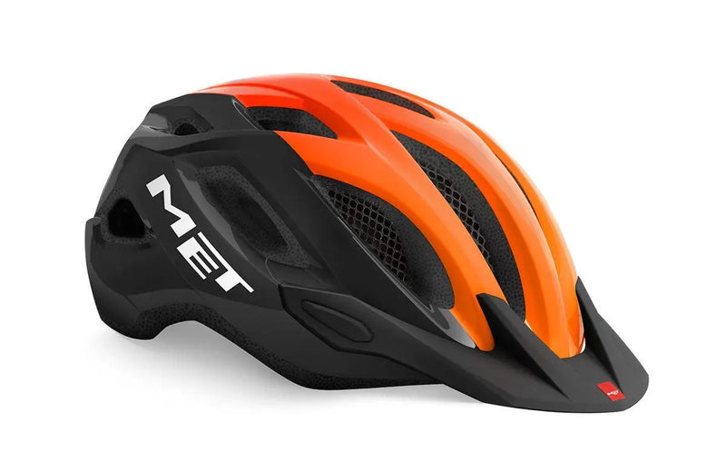 Load image into Gallery viewer, Met Crossover Hybrid Cycling Helmet (Black/Orange/Glossy)