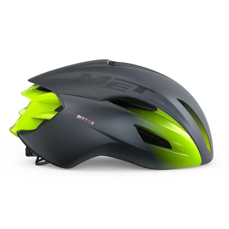 Load image into Gallery viewer, Met Manta Mips Aero Road Cycling Helmet (Gray/Fluo Yellow/Matt Glossy)