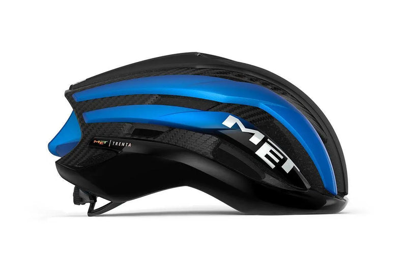 Load image into Gallery viewer, Met Trenta 3K Carbon Ce Road Cycling Helmet (Black Blue Metallic/Matt Glossy)