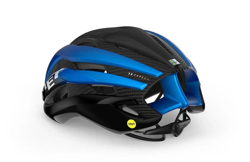 Load image into Gallery viewer, Met Trenta 3K Carbon Ce Road Cycling Helmet (Black Blue Metallic/Matt Glossy)