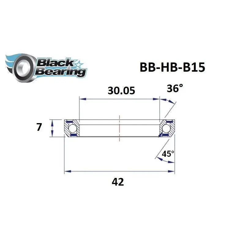 Load image into Gallery viewer, BLACKBEARING B15 HEADSET BEARING (30.05 X 42 X 7 MM 36/45°) - MADOVERBIKING