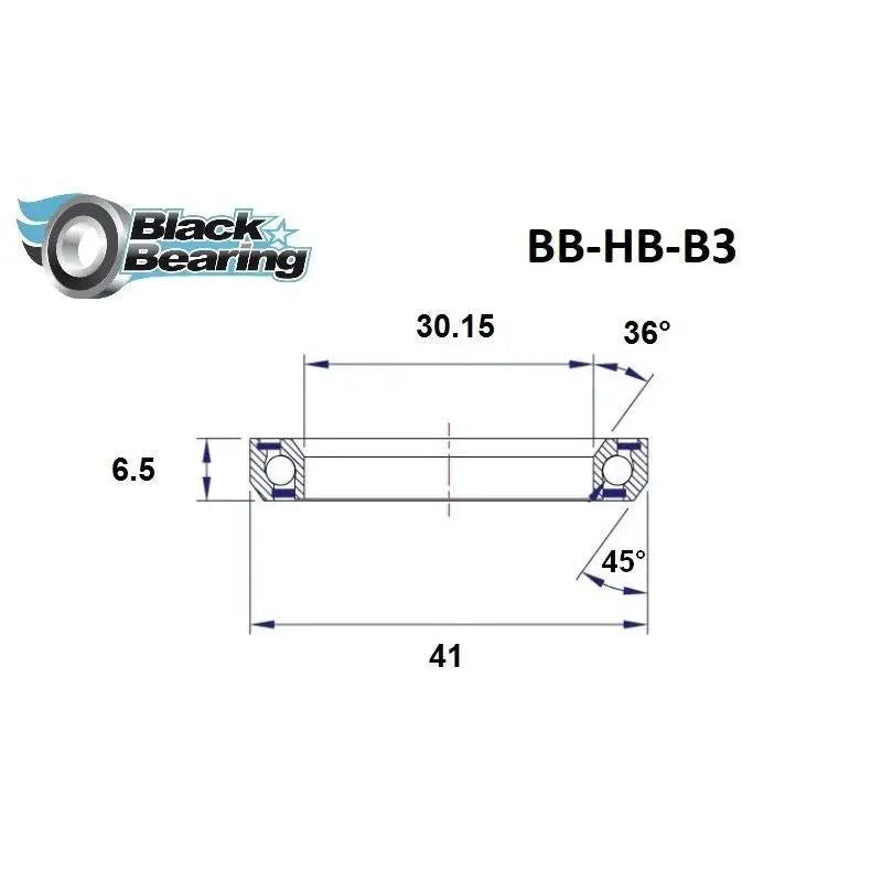 Load image into Gallery viewer, Blackbearing B3 30.15x41x6.5mm 36/45° Headset Bearing Blackbearing MADOVERBIKING