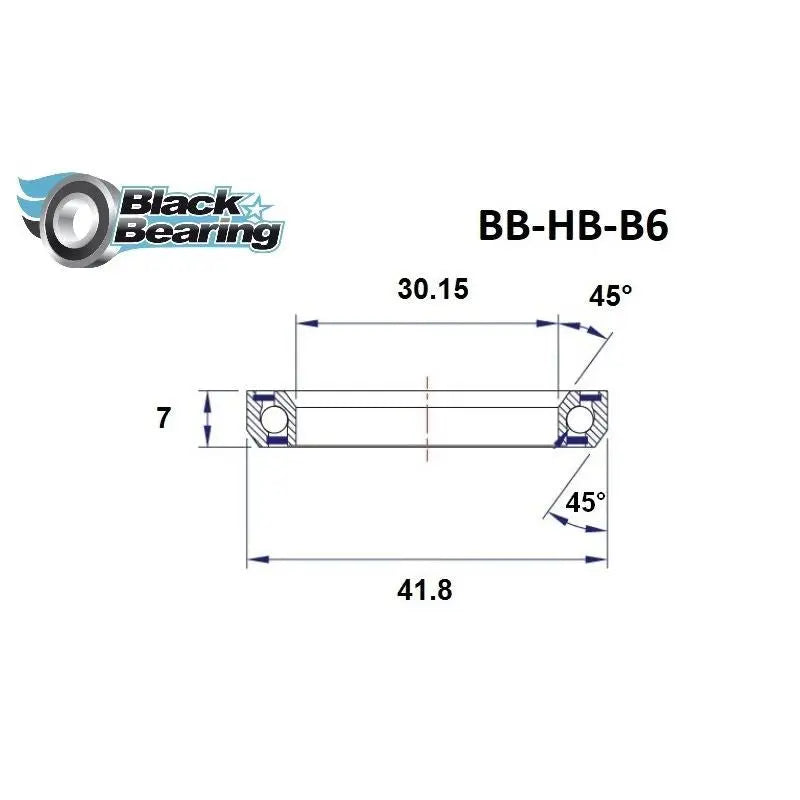 Load image into Gallery viewer, BLACKBEARING B6 HEADSET BEARING | 30.15 X 41.8 X 7 MM 45/45° - MADOVERBIKING
