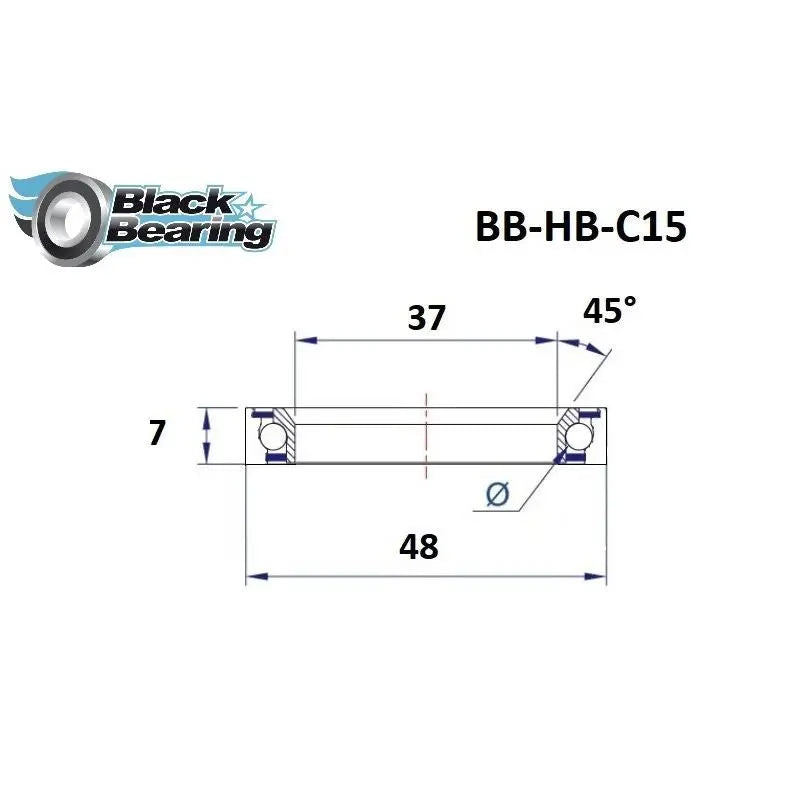 Load image into Gallery viewer, BLACKBEARING C15 HEADSET BEARING (37 X 48 X 7 MM 45/90°) - MADOVERBIKING