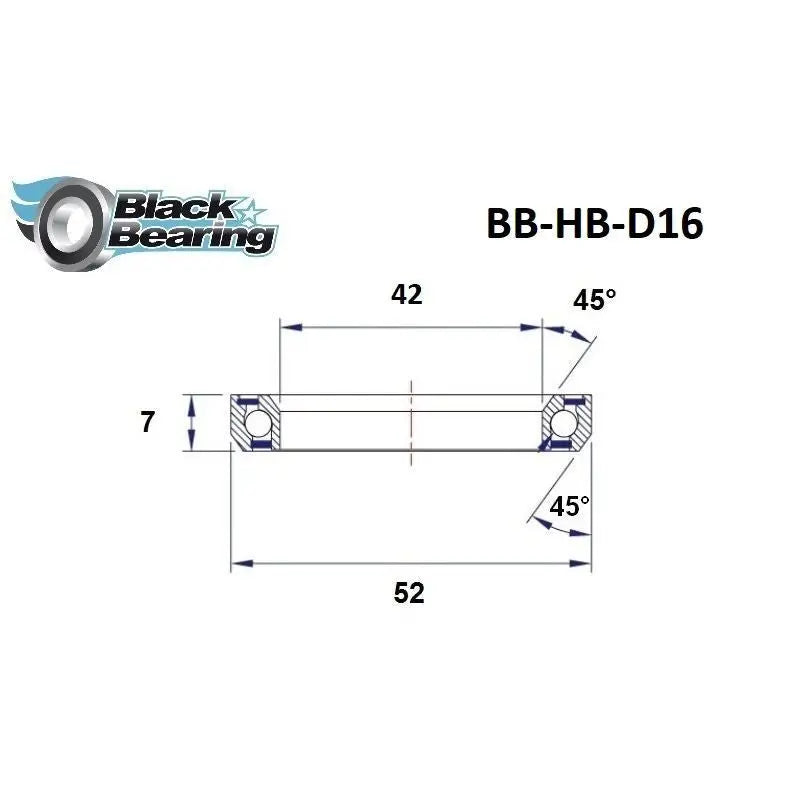 Load image into Gallery viewer, BLACKBEARING D16 HEADSET BEARING (42 X52 X7 MM 45/45°) - MADOVERBIKING