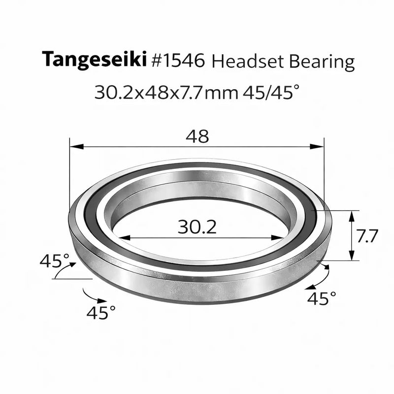 Load image into Gallery viewer, TANGESEIKI HEADSET BEARING | 1546 (30.2X48X7.7 MM 45/45°) - MADOVERBIKING