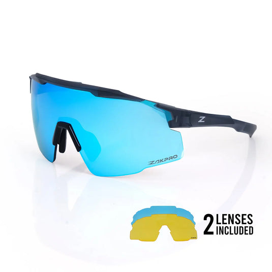 ZAKPRO SUNGLASSES | SKYTRIX-B - TR90, UV400 PROTECTION, ANTI-FOG, MULTIPLE LENSES (GREY) - MADOVERBIKING
