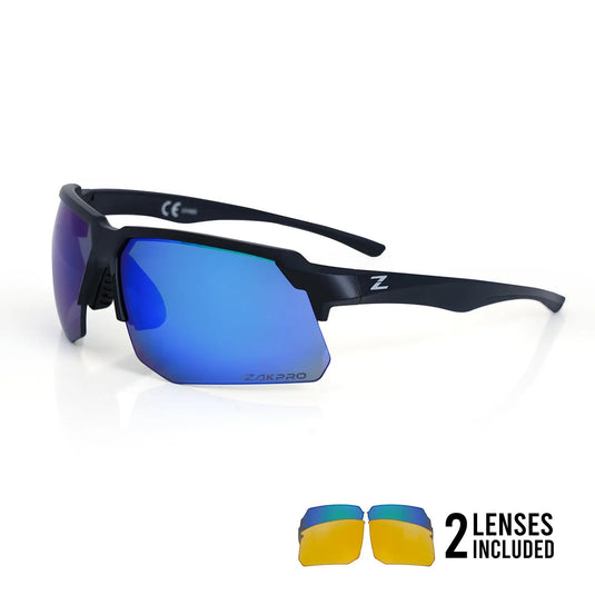 ZAKPRO SUNGLASSES | GLAVION - TR90, UV400 PROTECTION, ANTI-FOG, MULTIPLE LENSES (BLACK) - MADOVERBIKING