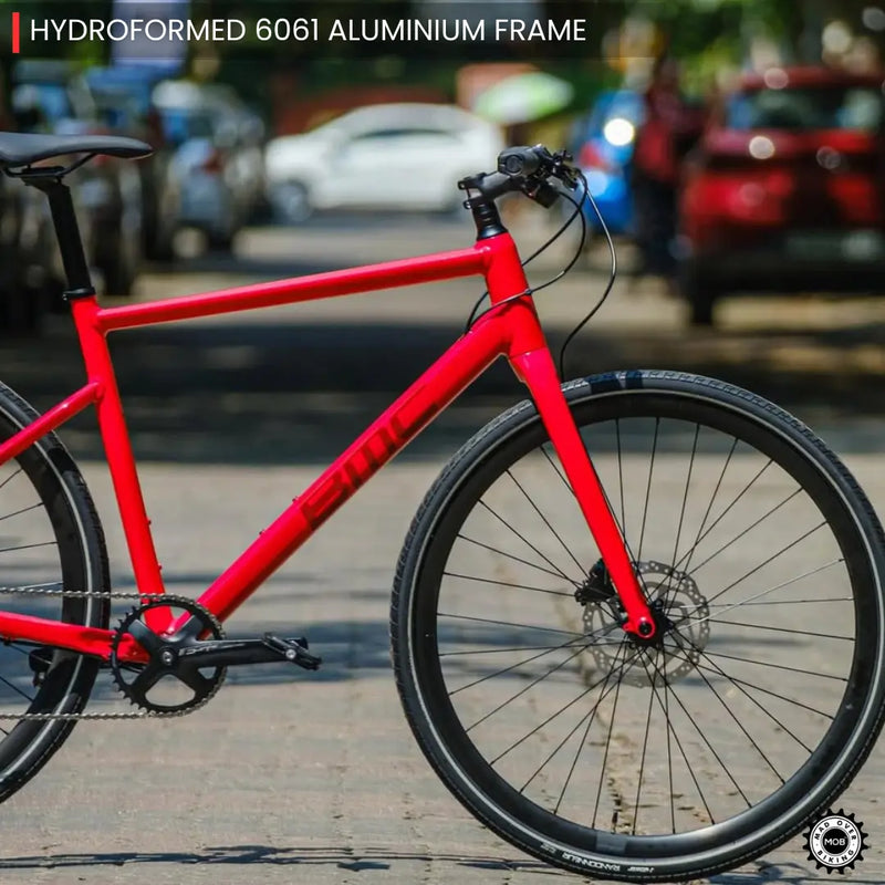 Load image into Gallery viewer, Alpenchallenge AL FOUR - Shimano Deore 11 Speed Hybrid Bike (Red/Black) - MADOVERBIKING -  BMC
