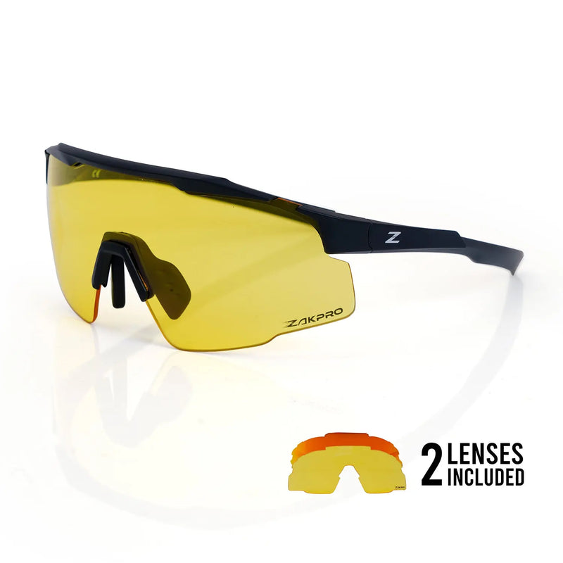 Load image into Gallery viewer, ZAKPRO SUNGLASSES | SKYTRIX-R - TR90, UV400 PROTECTION, ANTI-FOG, MULTIPLE LENSES (BLACK) - MADOVERBIKING
