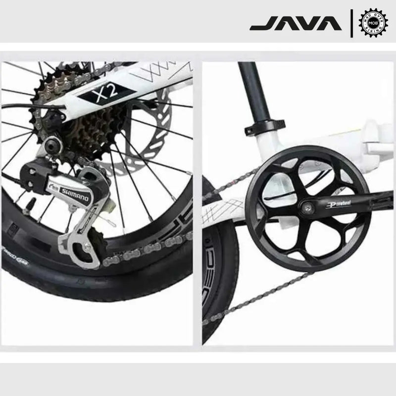 Load image into Gallery viewer, JAVA X2 FOLDABLE | ALLOY, 16" WHEELS, SHIMANO 1x7 SPEED
