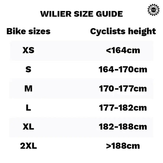 WILIER Montegrappa Shimano Tiagra 4700 sIZE CHART