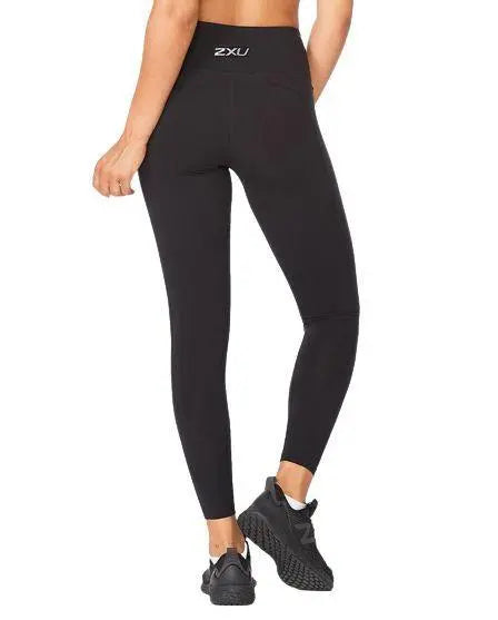 2XU Women Fitness Hi-Rise Compression Tights-Black/ Black Reflective