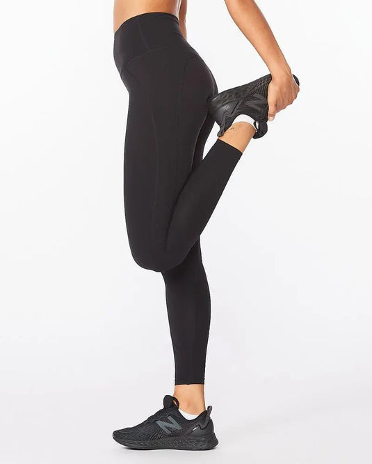 2XU Women Fitness Hi-Rise Compression Tights-Black/ Black Reflective