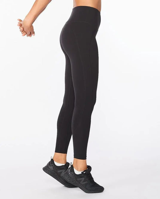2XU Women Fitness Hi-Rise Compression Tights-Black/ Black Reflective