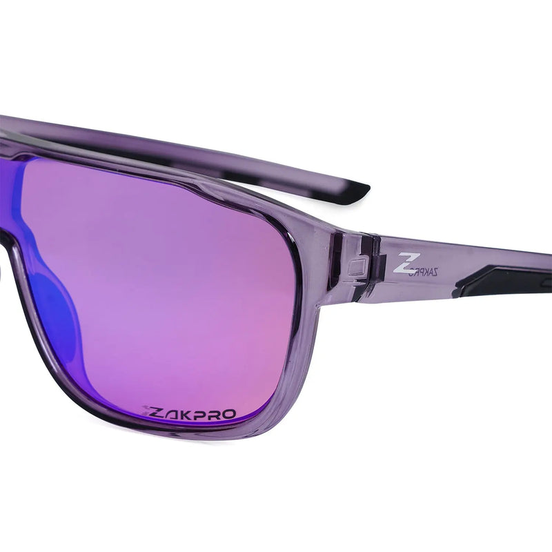 Load image into Gallery viewer, ZAKPRO SUNGLASSES | V-GLINT - TR90, UV400 PROTECTION, OLEOPHOBIC COATING (PURPLE) - MADOVERBIKING
