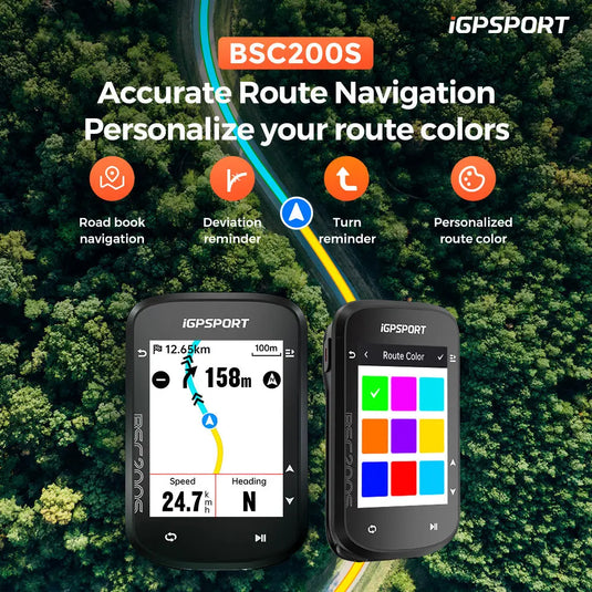GPS Bike Computer - BSC200S | Type-C, 25H Battery, Power Meter, Di2 and Navigation Support - MADOVERBIKING -  iGPSPORT