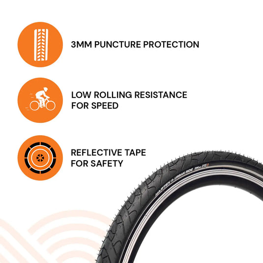 HARTEX HYBRID TIRE | URBAN RIDE – 700x37-42-47C – 30TPI, COMMUTER