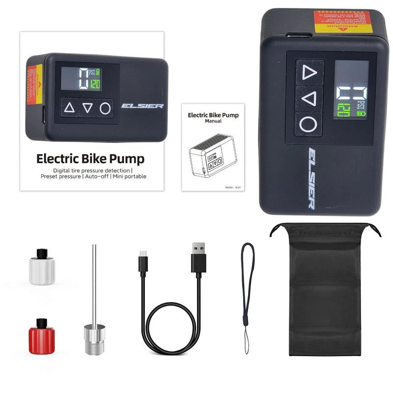 Load image into Gallery viewer, Portable Electric Pump | ELSIER - 120 psi, Rechargeable, Presta/Schrader Compatible - MADOVERBIKING -  MADOVERBIKING
