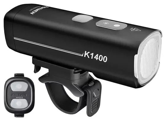 Load image into Gallery viewer, RAVEMEN FRONT LIGHT | K1400 - 1400 LUMENS, UPTO 23 HR BATTERY - MADOVERBIKING
