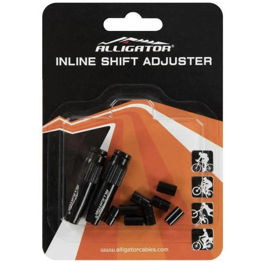 ALLIGATOR GEAR HOUSING BULLET INLINE ADJUSTER | BLACK - 2PCS & 8 FERRULES