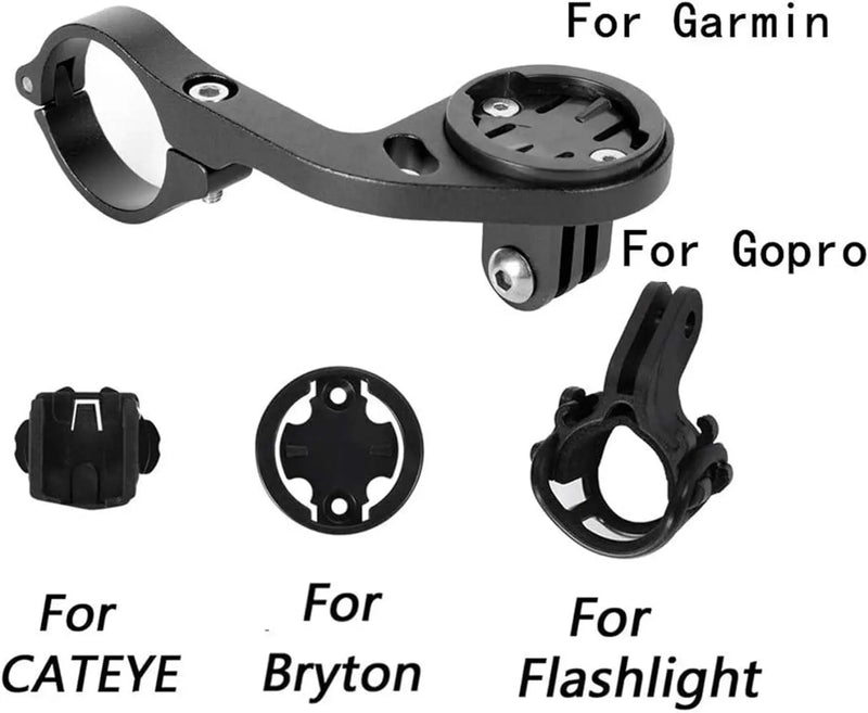 Load image into Gallery viewer, Bike Out-Front Mount Bicycle Handlebar Combo Mount for Garmin Bryton Gopro Flashlight Camera,Compatible with 31.8mm 25.4mm Handlebar (Black)
