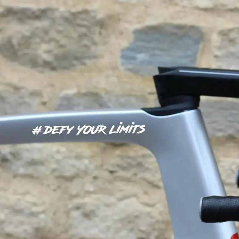 Load image into Gallery viewer, #DEFY YOUR LIMITS - UV DTF PREMIUM WATERPROOF DECAL STICKER (BLACK/WHITE) - MADOVERBIKING
