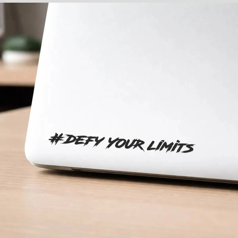 Load image into Gallery viewer, #DEFY YOUR LIMITS - UV DTF PREMIUM WATERPROOF DECAL STICKER (BLACK/WHITE) - MADOVERBIKING

