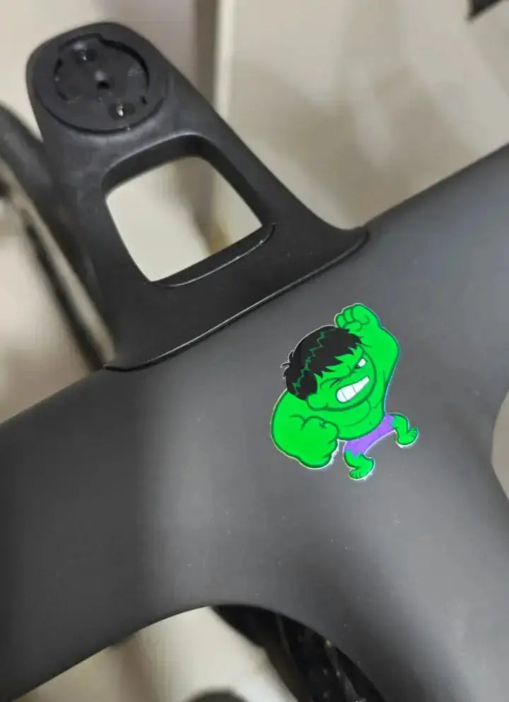 Load image into Gallery viewer, HULK Power Stem Sticker | UV DTF Waterproof Cycling Decal (Tadej Pogačar Style)
