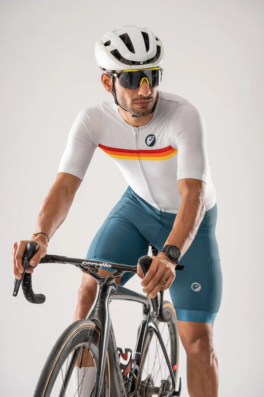 MENS CYCLING | ENDURANCE BIBLESS SHORTS | EVOLVE | TEAL PRIMA