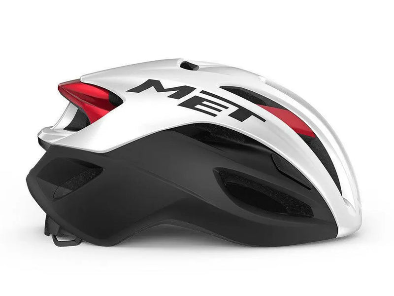 Load image into Gallery viewer, Met Rivale Mips Road Cycling Helmet (White/Black/Red Metallic/Matt Glossy)
