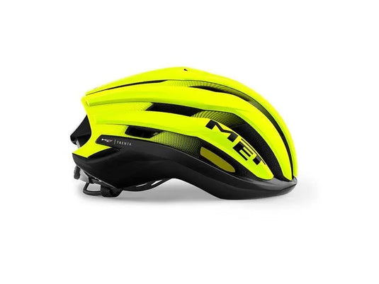 Met Trenta Ce Mips Road Cycling Helmet (Black Fluo Yellow/Matt Glossy)