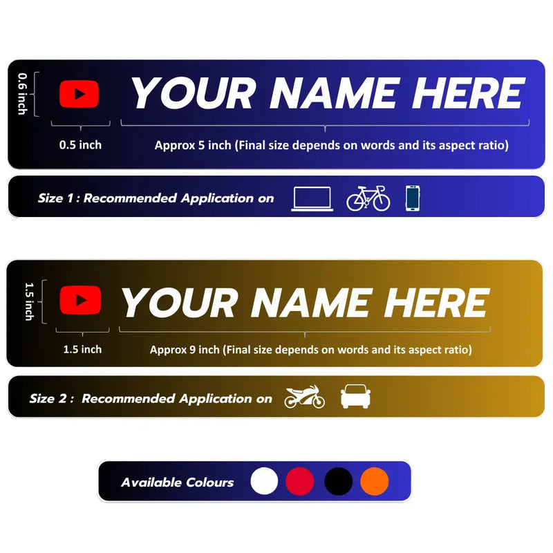 Load image into Gallery viewer, Premium Custom Name Instagram/YouTube ID Sticker Decal (Set of 2)
