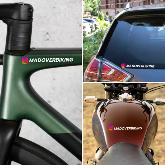 Premium Custom Name Instagram/YouTube ID Sticker Decal (Set of 2)