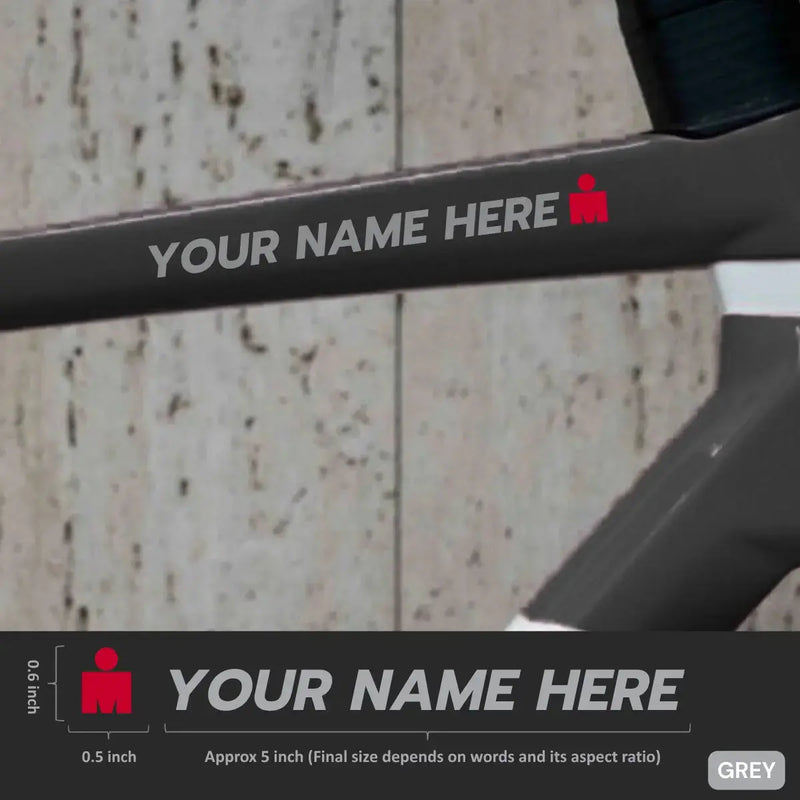 Load image into Gallery viewer, Premium Cyclist Name Sticker Decal with Iron-Man Logo (Set of 2)
