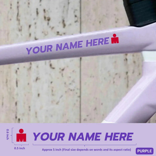 Premium Cyclist Name Sticker Decal with Iron-Man Logo (Set of 2)