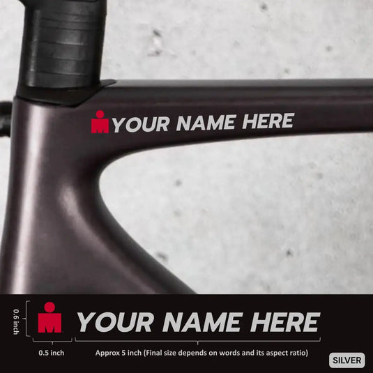 Premium Cyclist Name Sticker Decal with Iron-Man Logo (Set of 2)