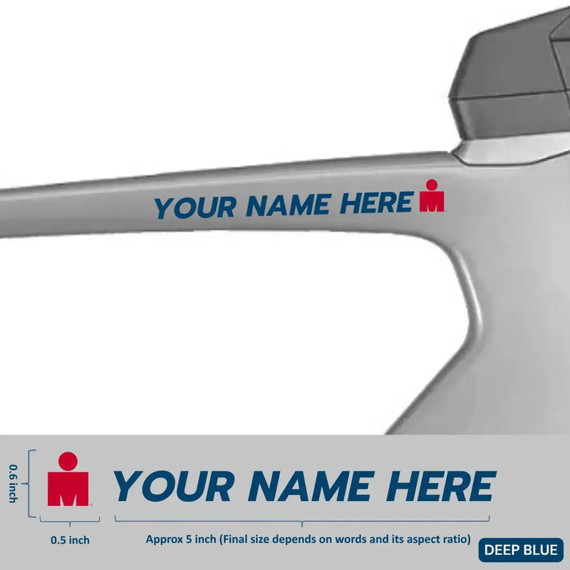 Load image into Gallery viewer, Premium Cyclist Name Sticker Decal with Iron-Man Logo (Set of 2)
