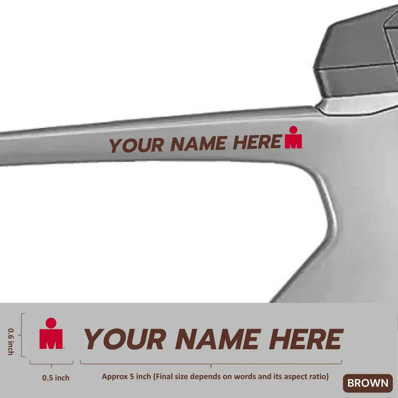 Load image into Gallery viewer, Premium Cyclist Name Sticker Decal with Iron-Man Logo (Set of 2)
