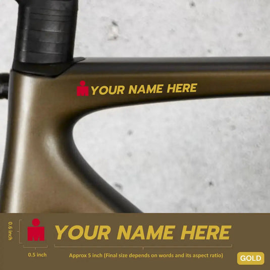 Premium Cyclist Name Sticker Decal with Iron-Man Logo (Set of 2)