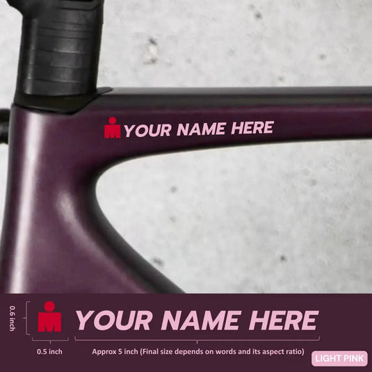 Premium Cyclist Name Sticker Decal with Iron-Man Logo (Set of 2)