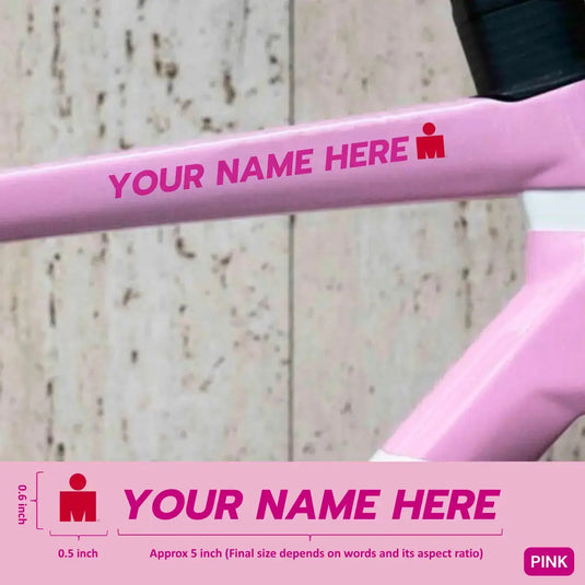 Premium Cyclist Name Sticker Decal with Iron-Man Logo (Set of 2)