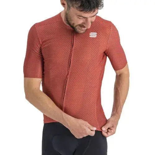 Load image into Gallery viewer, Sportful Checkmate Mens Cycling Jersey (Chilli Red Malives)
