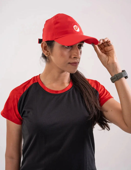 UNISEX RUNNING CAP | STREAK | BLACK/RED